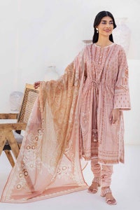 UAE -3PC Printed Cambric Unstitched Suit with Lawn Dupatta CBN-32013