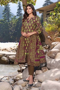UAE -3PC Khaddar Printed Unstitched Suit K-32013 B