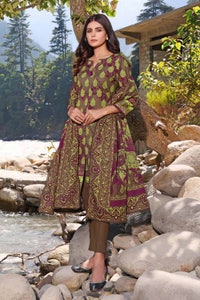 UAE -3PC Khaddar Printed Unstitched Suit K-32013 B