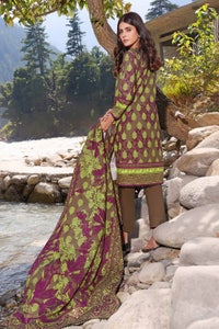 UAE -3PC Khaddar Printed Unstitched Suit K-32013 B