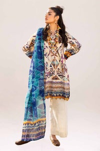 UAE -3PC Unstitched Printed Lawn Suit CL-42237