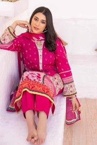 UAE -3PC Lawn Printed Unstitched Suit CL-32432