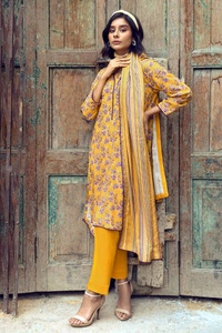 UAE -3PC Printed Linen Unstitched Suit LT-32011 B