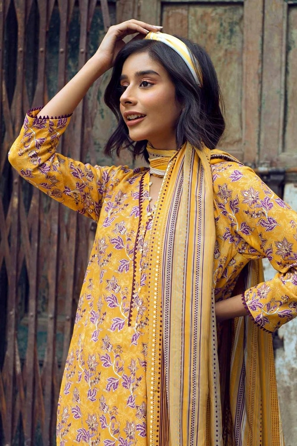 UAE -3PC Printed Linen Unstitched Suit LT-32011 B