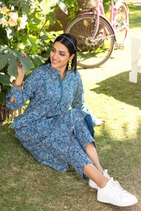 UAE -2PC Lawn Silver Printed Unstitched Suit TL-32046