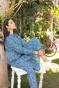 UAE -2PC Lawn Silver Printed Unstitched Suit TL-32046