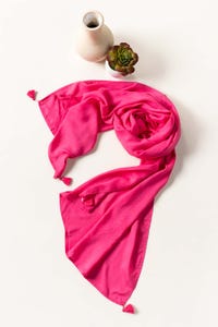 UAE -Hot Pink Blended Solid Scarf WG-SCF-23-101