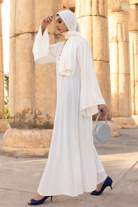 UAE -Nisa Embellished Abaya With Embroidered Scarf WGB-KAB-22019
