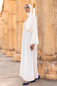 UAE -Nisa Embellished Abaya With Embroidered Scarf WGB-KAB-22019