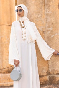 UAE -Nisa Embellished Abaya With Embroidered Scarf WGB-KAB-22019