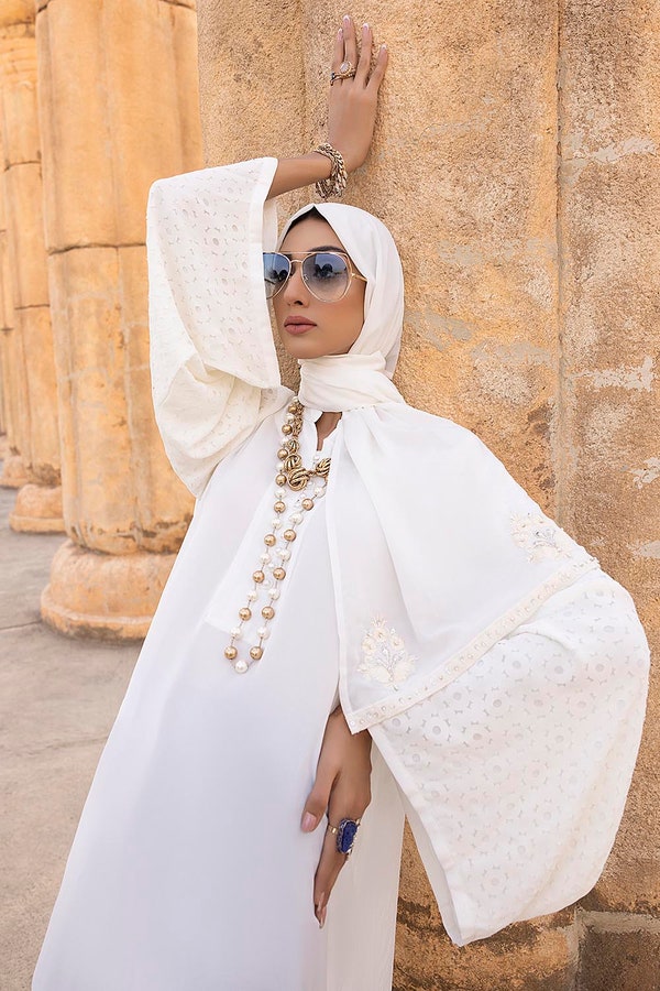 UAE -Nisa Embellished Abaya With Embroidered Scarf WGB-KAB-22019