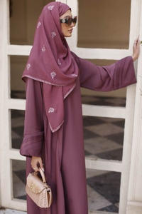 UAE -Nisa Abaya With Embroidered Scarf WGB-KAB-22029