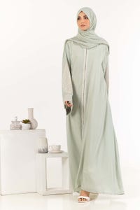 UAE -Nisa Georgette Embroidered Abaya With Dyed Scarf WGB-KAB-22087