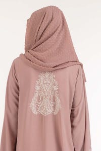 UAE -Nisa Georgette Embroidered Abaya With Dyed Scarf WGB-KAB-22088