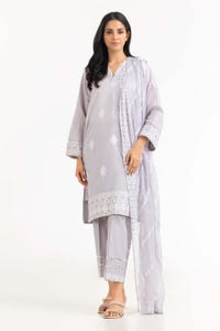UAE -Needle Craft Cambric Dyed Embroidered Shirt And Trouser With Dupatta WGK-CMS-DE-1633