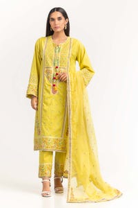 UAE -Cambric Dyed Embroidered Shirt And Trouser With Dupatta WGK-CMS-DE-2233