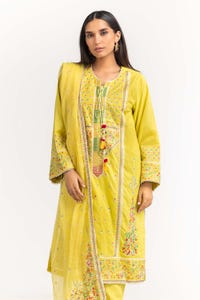 UAE -Cambric Dyed Embroidered Shirt And Trouser With Dupatta WGK-CMS-DE-2233