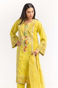UAE -Cambric Dyed Embroidered Shirt And Trouser With Dupatta WGK-CMS-DE-2233