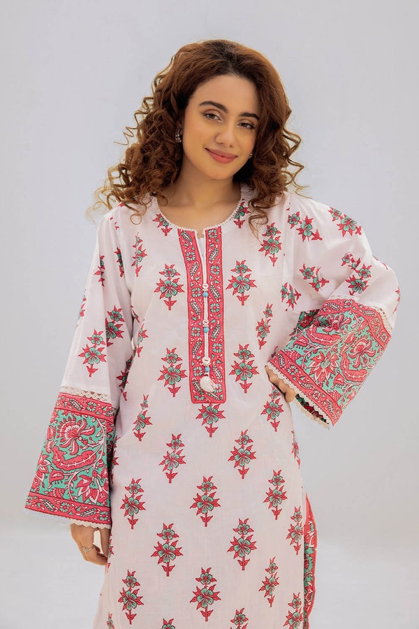 UAE -Husn Ara Block Printed Shirt And Block Printed Trouser WGK-CMS-SP-1248