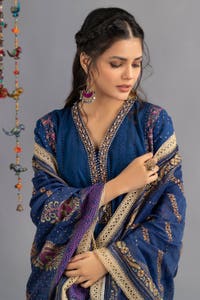 UAE -Tehwaar Block Printed Shirt And Dyed Trouser With Block Printed Dupatta WGK-CMS-SP-1529