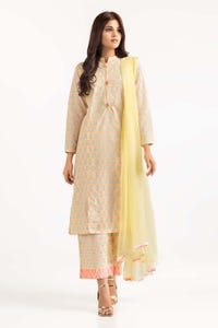 UAE -Rozana Lawn Block Printed Shirt And Trouser With Chiffon Dupatta WGK-CMS-SP-2167