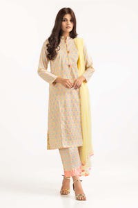 UAE -Rozana Lawn Block Printed Shirt And Trouser With Chiffon Dupatta WGK-CMS-SP-2167