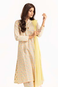 UAE -Rozana Lawn Block Printed Shirt And Trouser With Chiffon Dupatta WGK-CMS-SP-2167