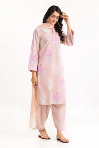 UAE -Rozana Lawn Block Printed Shirt And Trouser With Chiffon Dupatta WGK-CMS-SP-2168