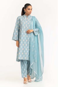 UAE -Lawn Block Print Shirt And Trouser With Chiffon Dupatta WGK-CMS-SP-2169