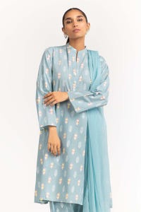 UAE -Lawn Block Print Shirt And Trouser With Chiffon Dupatta WGK-CMS-SP-2169