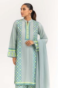 UAE -Lawn Block Print Shirt And Trouser With Chiffon Dupatta WGK-CMS-SP-2173