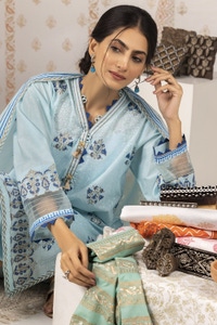 UAE -Nayaab Block Printed Shirt and Dyed Trouser with Block Printed Dupatta WGK-CMS-SP-904