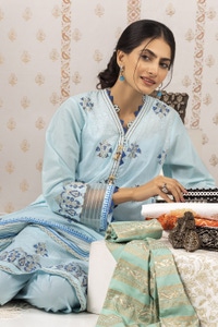 UAE -Nayaab Block Printed Shirt and Dyed Trouser with Block Printed Dupatta WGK-CMS-SP-904