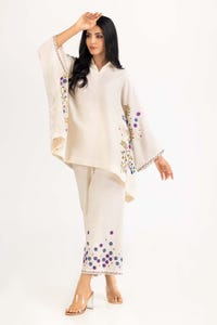 UAE -Needle Craft Dobby Embroidered Shirt And Trouser WGK-DBS-DE-2143