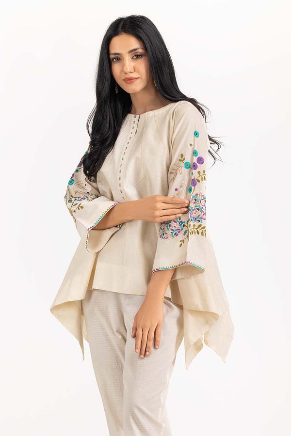 UAE -The OutFit Dobby Embroidered Shirt And Trouser WGK-DBS-DE-2144