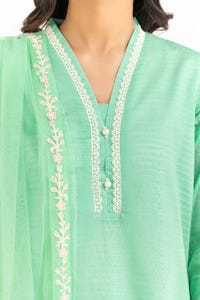 UAE -Tehwaar Lurax Dobby Dyed Embroidered Shirt And Trouser With Dupatta WGK-DBS-DE-2154