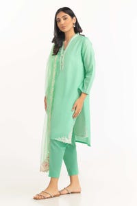 UAE -Tehwaar Lurax Dobby Dyed Embroidered Shirt And Trouser With Dupatta WGK-DBS-DE-2154