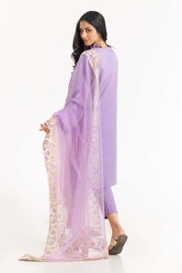 UAE -Tehwaar Lurax Dobby Dyed Embroidered Shirt And Trouser With Dupatta WGK-DBS-DE-2155
