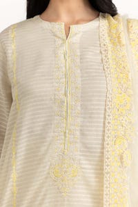 UAE -Tehwaar Lurax Dobby Dyed Embroidered Shirt And Trouser With Dupatta WGK-DBS-DE-2156