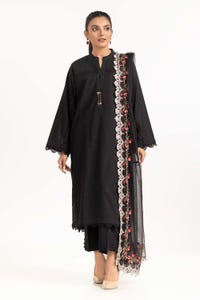 UAE -Tehwaar Dobby Dyed Embroidered Shirt And Trouser With Embroidered Dupatta WGK-DBS-DE-2186