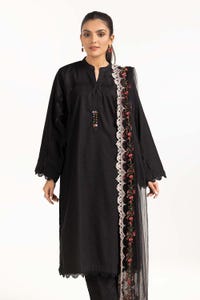 UAE -Tehwaar Dobby Dyed Embroidered Shirt And Trouser With Embroidered Dupatta WGK-DBS-DE-2186
