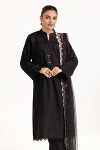 UAE -Tehwaar Dobby Dyed Embroidered Shirt And Trouser With Embroidered Dupatta WGK-DBS-DE-2186