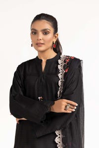 UAE -Tehwaar Dobby Dyed Embroidered Shirt And Trouser With Embroidered Dupatta WGK-DBS-DE-2186