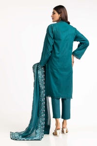 UAE -Dobby Dyed Shirt And Trouser With Embroidered Dupatta WGK-DBS-DE-2187