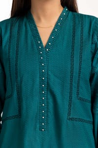 UAE -Dobby Dyed Shirt And Trouser With Embroidered Dupatta WGK-DBS-DE-2187