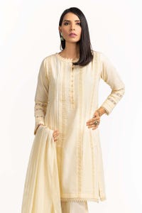 UAE -Dobby Dyed Shirt And Trouser With Embroidered Dupatta WGK-DBS-DE-2189
