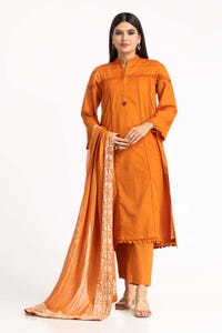 UAE -Dobby Dyed Shirt And Trouser With Embroidered Dupatta WGK-DBS-DE-2190