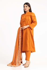 UAE -Dobby Dyed Shirt And Trouser With Embroidered Dupatta WGK-DBS-DE-2190