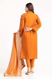 UAE -Dobby Dyed Shirt And Trouser With Embroidered Dupatta WGK-DBS-DE-2190