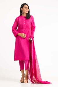 UAE -Dobby Dyed Shirt And Trouser With Embroidered Dupatta WGK-DBS-DE-2192
